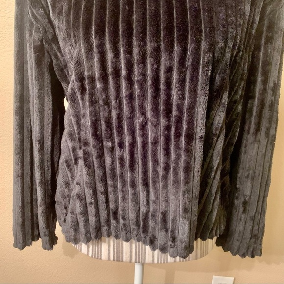 NWT Planet Gold Sweater Large Black Ribbed Super Soft Mock Neck Plush Pullover - Picture 3 of 13